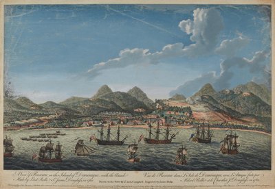 View of Roseau in the Island of Dominique, with the 1760 Attack Made by Lord Rollo and Sir James Douglas, Engraved by Benazech, Published in 1761 by Archibald Campbell